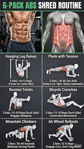 Ultimate 6-Pack Abs Shred Routine: Get Ripped Fast! 🚀 #AbsWorkout #SixPack #fitness #gymworkout