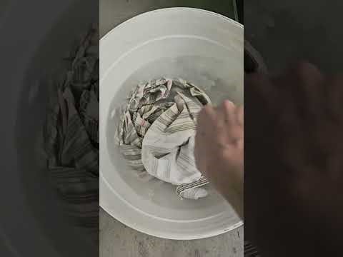 Before and after photos of bed linens after washing with Sodium Percarbonate. Impressive!