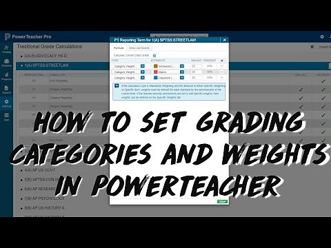 How to Set Grading Categories & Weights in PowerTeacher / PowerSchool