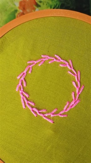 Feather stitch embroidery #shorts #embroidery #embroiderypatterns