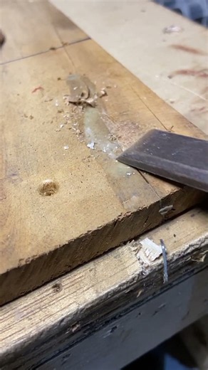Removing residual glue from wood after repairs.