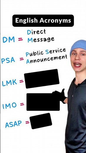 What do DM, LMK, ASAP mean? English Acronyms Explained! 💬