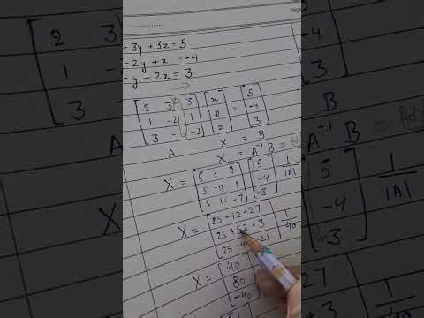 Tirik to find adjoint and solving linear equations in three variables using matrix method🥱