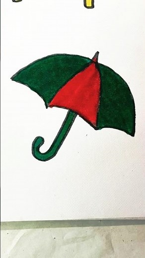Umbrella ☂️✨ #art #shorts #coloring #painting #kidsart #paint #colors #howto #artist