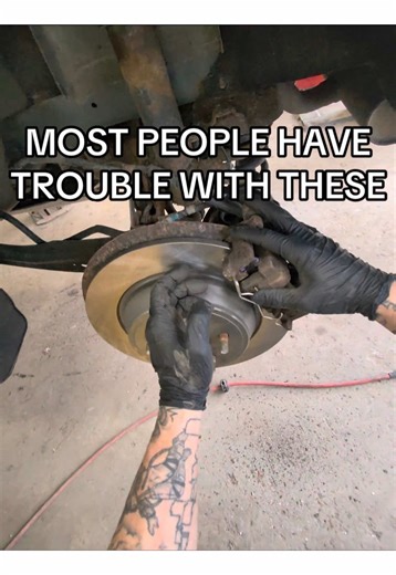 Easy way to install these rear brake clips found on Fords, Mazdas, and Subarus. #mechanic #autorepair #autotech #povmechanic #shoplife