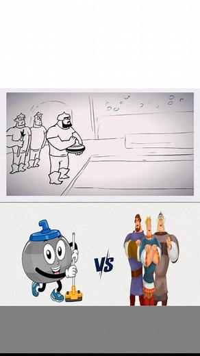 Curling vs The Three Bogatyrs Part 2 🎬 #animation #cartoon #curling #usa🇺🇸 #fyp | Pixel.p45