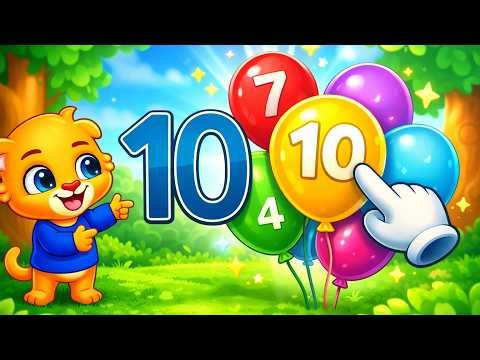 💛👶Learn Numbers with Balloons 🎈🔢 | Match the Correct Number Game for Kids 🧒👧 | Fun Learning Video 🎨✨