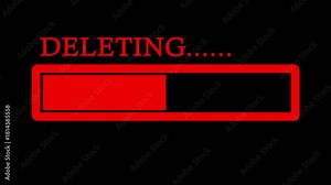 Deleting loading bar downloading bar loading screen pixelated progress animation Loading Transfer Download black background.