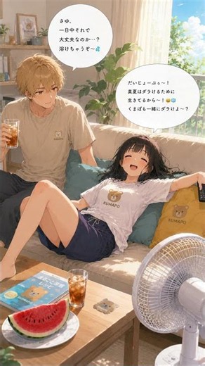 真夏についダラけちゃう #ai作成 #hiropy #日常 #イラスト #ストーリー #夏