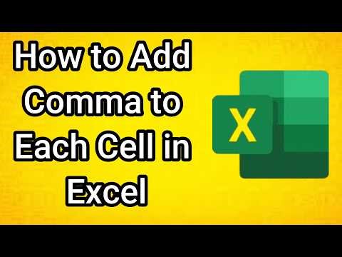 How to Add Comma to Each Cell in Excel