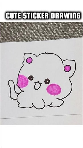 Cute Sticker Drawing😍🩷#shorts #trending #art #kawaii #artlover