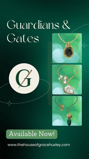 Each piece seemed to carry something, a weight, a warmth, a whisper of what it wanted to be called. Guardian and Gates Necklace Collection by House of Grace Huxley. Crafted with care and intention, these necklaces are more than adornments, they are stories, memories, and moments you can wear close to your heart. 💚 Discover the collection and let your next piece speak to you. Available now at www.thehouseofgracehuxley.com #HouseOfGraceHuxley #GuardianAndGates #LuxuryJewelry #StatementNecklaces #
