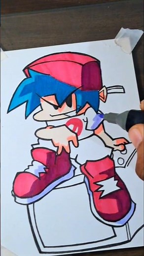 Drawing - Boyfriend (Friday Night Funkin) #drawing #games #fnf #fridaynightfunkinmod #boyfriend #art