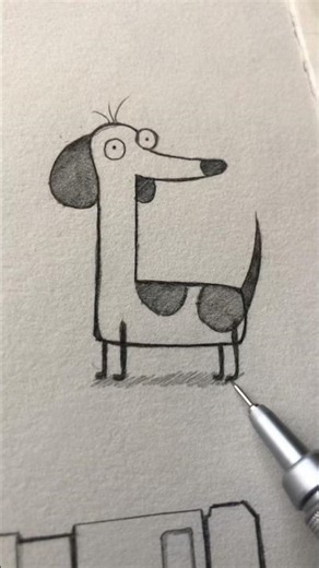 How to draw a funny dog with a pencil 🐶🖍️ #drawing #sketch #art