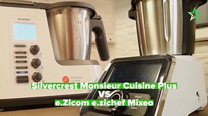 Le choc des outsiders. D'un côté, Lidl, sous sa marque Silvercrest, commercialise son robot culinaire à 229 €, de l'autre e.Zicom qui propose son e.zichef Mixeo à 250 €. Ces deux concurrents ont été notés 4 étoiles : https://www.lesnumeriques.com/robot-cuiseur-multifonctions/duel-robots-cuiseurs-silvercrest-monsieur-cuisine-plus-vs-e-zicom-e-zichef-mixeo-a4277.html | Les Numériques