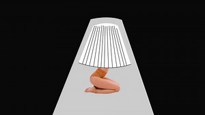 Stop motion. Animation. Female body as part of a lamp. Positive feelings and emotions. Concept of pleasant, nice person, support, coziness, inspiration. Copy space for ad