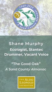 This isn't the first time Aldo Leopold's writing has inspired music, but this is the first time it has inspired metalcore - complete with a music video shot at the Shack! We don't have that video (yet), but we do have a special rendition of Amplify the Almanac with Shane Murphy, drummer of the band Vacant Voice and ecologist at Stantec. Shane was so moved by "A Sand County Almanac" that he worked with his fellow band members to craft a new song, which they will release along with the music video