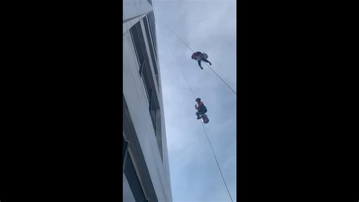 Just watching these high-rise window cleaning videos will make your legs shake