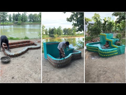 We Built a Creative Pool Using Bricks & Bottles #deepscraft Creative Outdoor Bathing Pool Idea