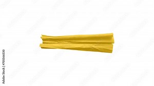 Abstract art background animation yellow crumpled paper. Realistic cartoon wrinkled surface texture in modern trendy stop motion style. Fashion minimal dynamic concept design.