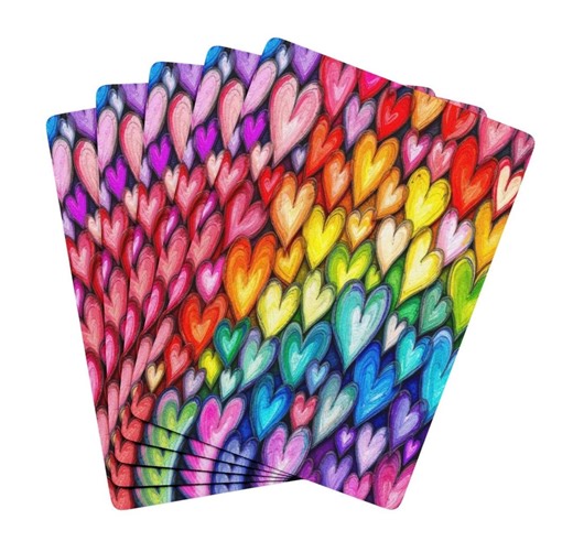 Love Hearts Canasta Art Playing Cards Deck of Cards - Etsy