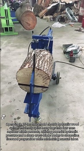 Insane 15-Ton Electric Wood Splitter Destroys Huge Logs Instantly #worker #process #woodsplitter