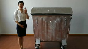 1.1 CBM Mobile Waste Container Wheelie Bins Municipal Refuse Trolley