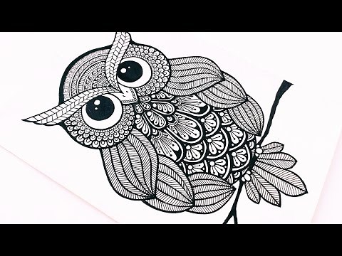 Mandala Art | Owl Mandala Zentangle Art | How to Draw Mandala Art for Beginners | Step by step | #48