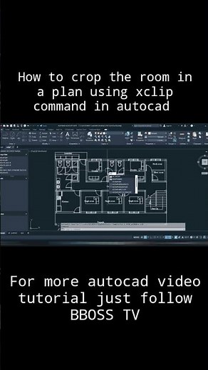 How to crop a room in a plan using xclip command in Autocad #shorts #enginerring #cadtutorials