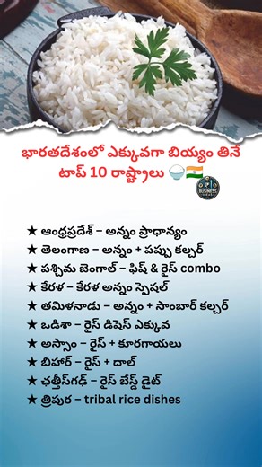 7.4K views · 4.1K reactions | Top 10 Rice Eating States in India | Indian Food Culture Facts 2025 #RiceLovers #IndiaFacts #FoodCultureIndia #Manibusinessideas #IndianFood #RiceEaters #ViralReels #TrendingReels #IndiaFoodFacts | Udutha Mani | Facebook