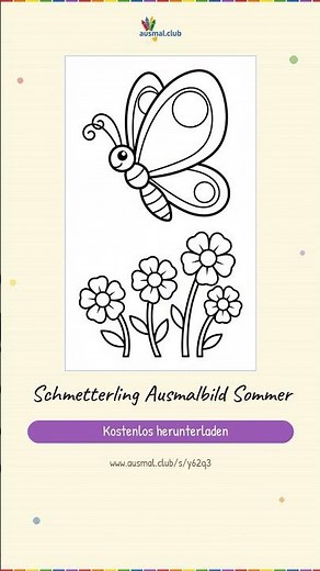 Schmetterling Ausmalbild Sommer | Kostenlos als PDF