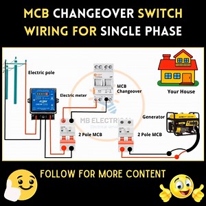 18K views · 1K reactions | MCB changeover switch wiring for single phase#ElectricianTips #WiringDiagram #ElectricianLife #HomeImprovement #ElectricalWiring #ServiceConnectionBoard #NetworkWiring | Mb Electrical | Facebook