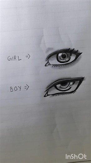 Boy and Girl eye drawing #shorts