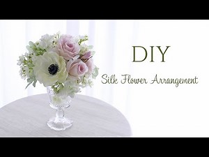 【DIY】初夏の花で作るグラスアレンジ、テーブルフラワー。アーティフィシャルフラワーアレンジの作り方。Artificial Flower Arrangement