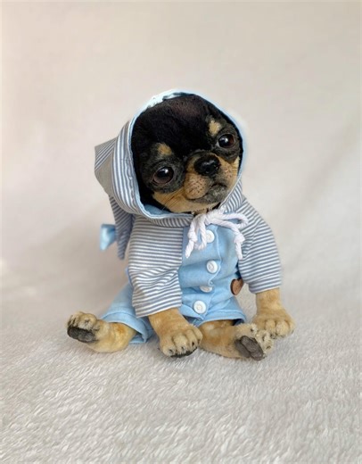 Soft Realistic Toy Dog Chihuahua in Clothes - Etsy
