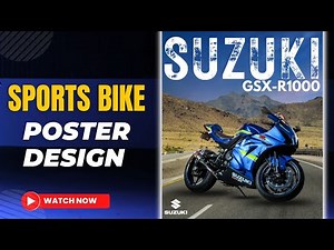 Suzuki Sports Bike Canva Poster | Creative Motorcycle Design Tutorial