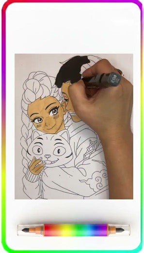 Drawing a Cozy Anime Hug 💕