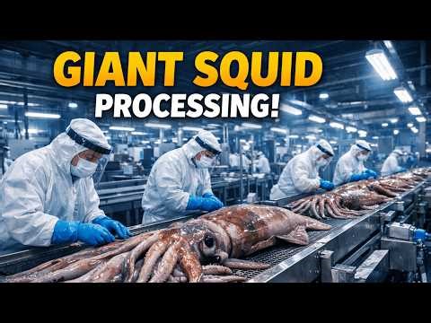 Squid fishermen - Fishermen use robots to catch billions of squid - Squid processing in factories