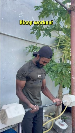 Full body workout with The Barbell rod in home-made equipments