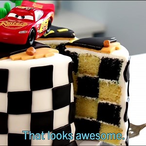 CARS 3 CAKE with CHECKERED Flag INSIDE! 🏁 | The Icing Artist