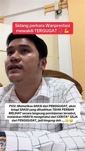 Saksi yang tidak pernah melihat secara langsung peristiwa yang didalilkan tidak akan memiliki nilai apapun. #fyp #wanprestasi #foryou #pengacara #fyppppppppppppppppppppppp