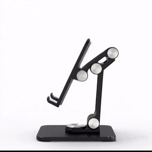 360 Rotating Cell Phone Stand,Folding Phone Stand,Adjustable Height and Angle Foldable Cell Phone Stand Holder for Desk, Taller iPhone Stand Compatible with iPad Smartphones Tablet (Black)