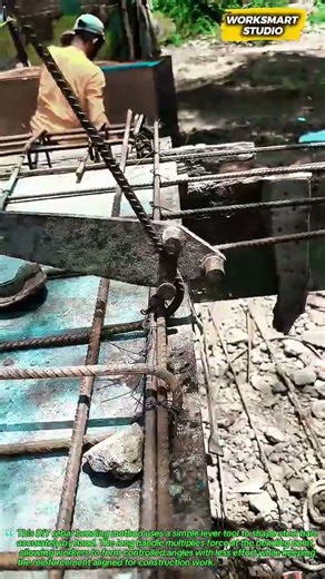 Clever DIY Rebar Bender - Smart Manual Steel Bending Using Simple Leverage 🔩🛠️ #construction