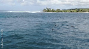 Aerial views from over the North Shore of the Hawaiian Island of Oahu