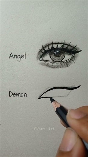 Drawing eyes of angel and demon #fypシ゚ #shorts #drawing #fyp