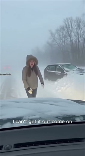 Driver Stops to Help Stranded Woman in Blizzard 🚗❄️