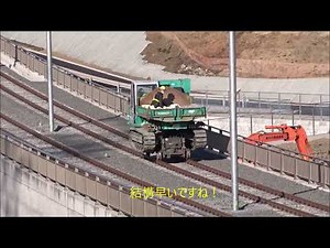 宇都宮LRT工事 軌陸クローラダンプ 20230201