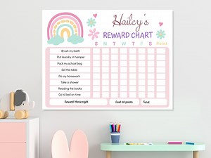 EDITABLE Rainbow Reward Chart, Behavior Chart, Reward Chart for Toddler or Kids, Chore Chart, Printable, Kids Learning, Home School, Chart - Etsy