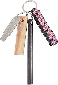 PSKOOK Fatwood 100% Natural Firestarter Sticks Ferro Rod Paracord Lanyard Knot Pendant Emergency Survival Accessories(Freedom)