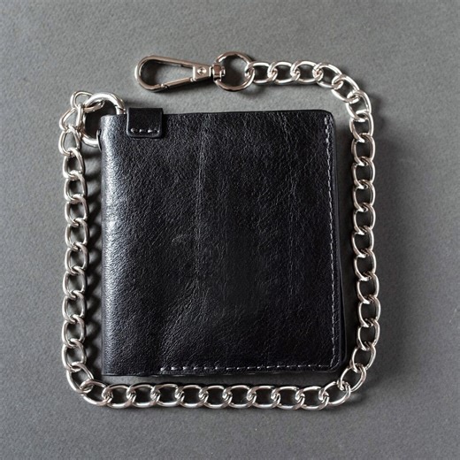 Handmade Leather Wallet With Chain – Custom Engraved Bifold, Slim Chain Wallet for Men, Personalized Gift for Him, Travel Wallet - Etsy